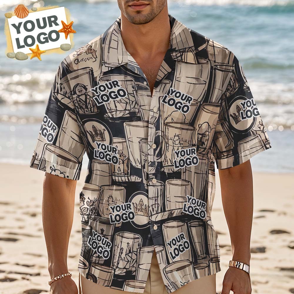 Custom Hawaiian Shirts Personalized Tropical Blue Cute Little Dinosaur Hawaiian Shirts Beach Vacation Gifts - MyFaceSocksAU