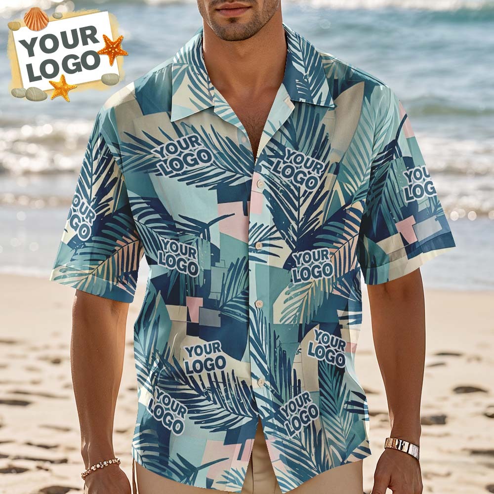 Custom Hawaiian Shirts Personalized Tropical Blue Cute Little Dinosaur Hawaiian Shirts Beach Vacation Gifts - MyFaceSocksAU