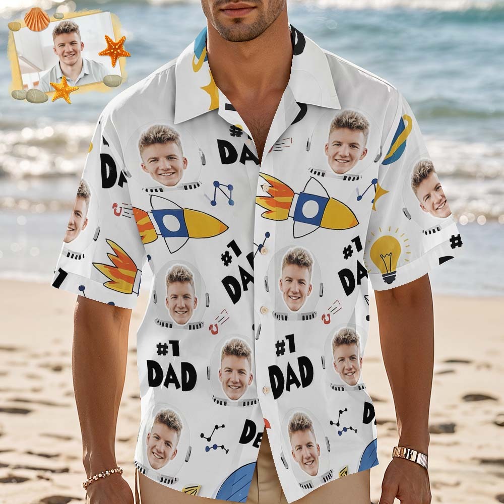 Personalized Face Hawaiian Shirt Whiskey Skull Hawaiian Shirt Father's Day Creative Gift - MyFaceSocksAU