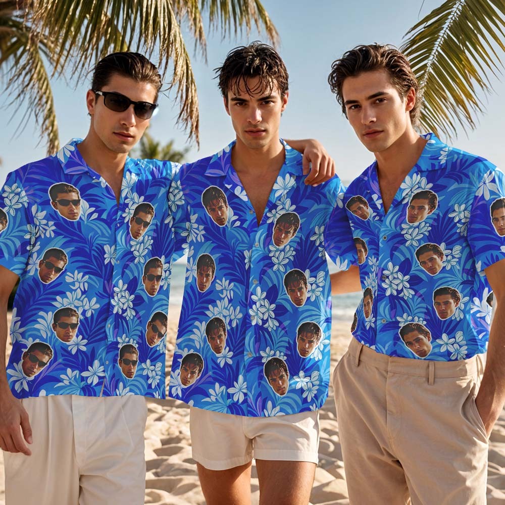 Custom Hawaiian Shirt Blue leaves Personalized Photo Hawaiian Shirt Funny Vacation Party Shirts
Custom Hawaiian Shirt Blue leaves Personalized Photo Hawaiian Shirt Funny Vacation Party Shirts - MyFaceSocksAU