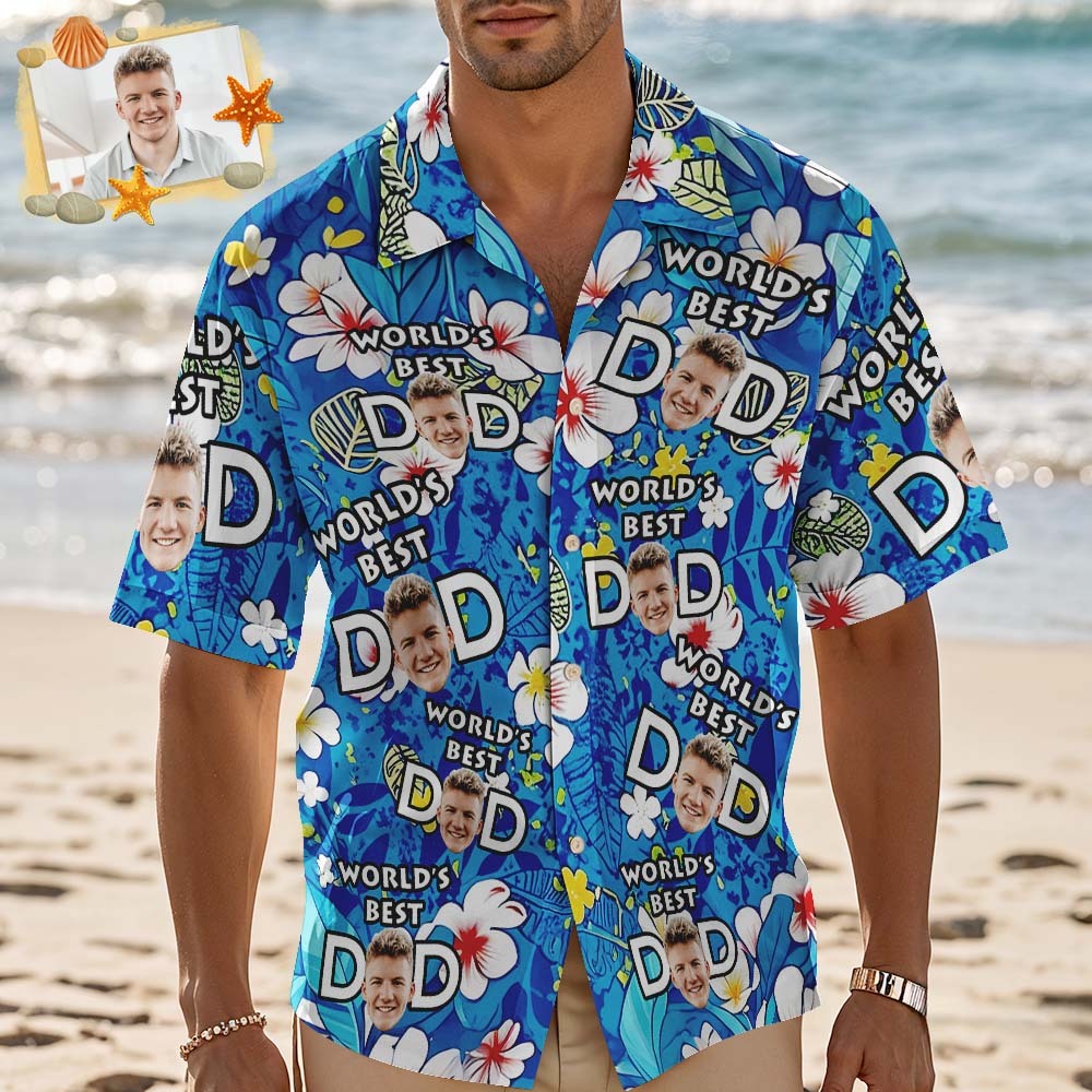 Custom Photo Hawaiian Shirt Birthday Tropical Hawaiian Aloha Shirt Face and Name Summer Vacation Gift - MyFaceSocksAU