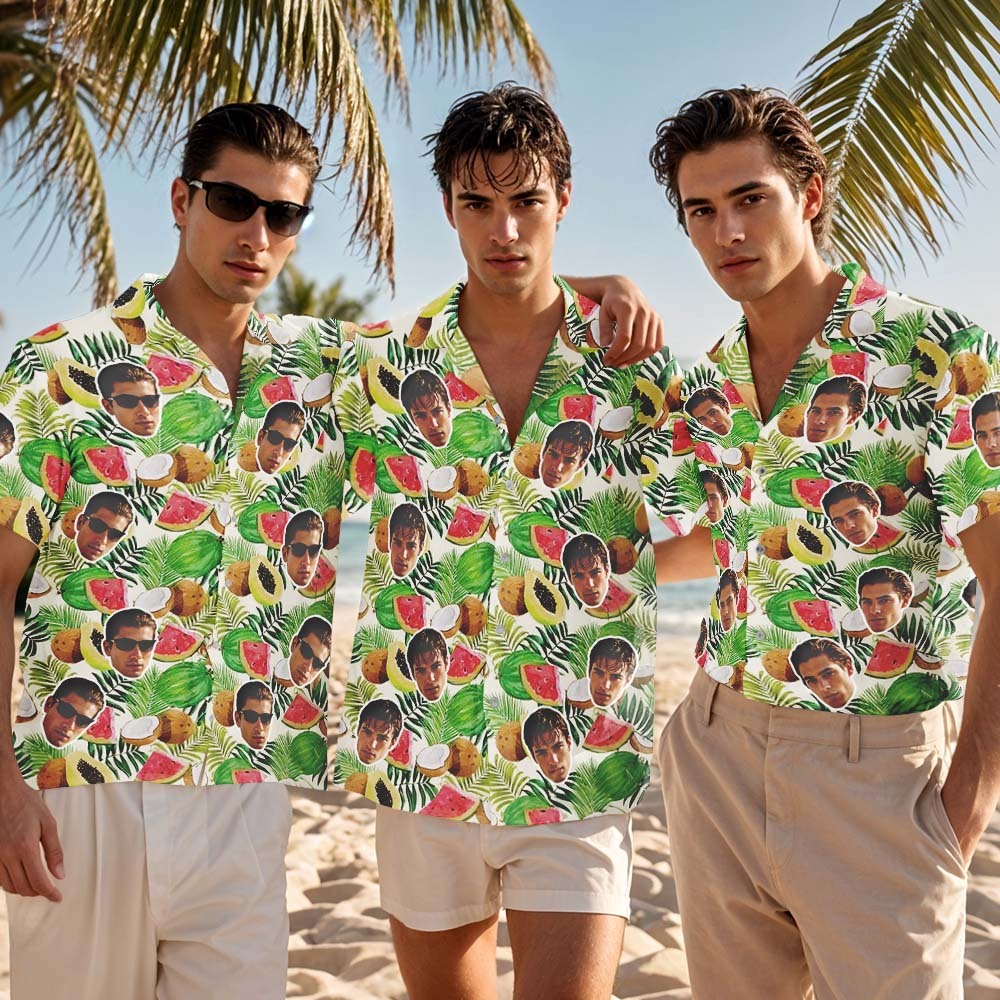 Custom Printed Summer Beach Shirt Dark Green Hawaiian Shirt with Pink Floral Pattern - MyFaceSocksAU