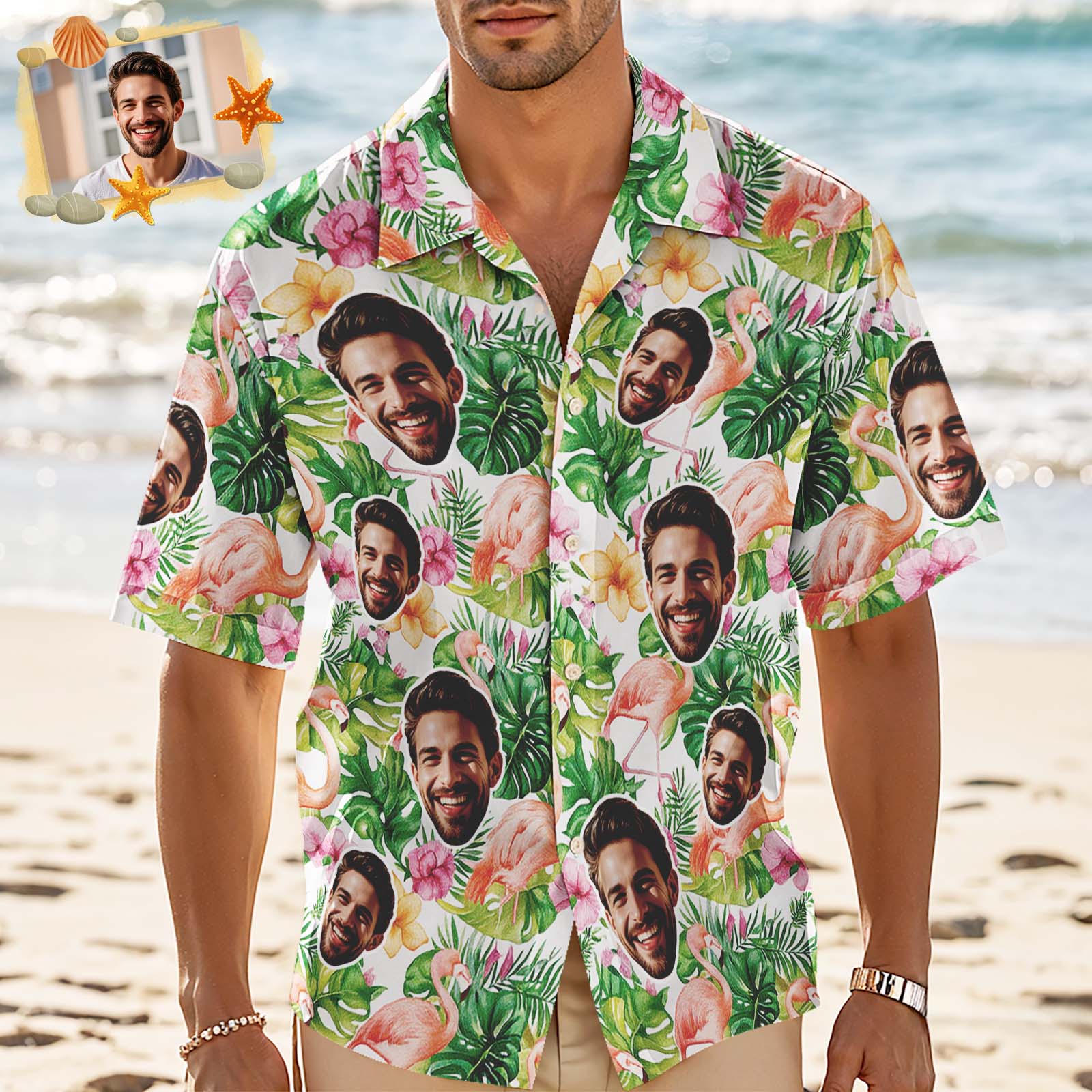 Custom Hawaiian Shirts Face Mens Aloha Shirt Sewing Pattern Hawaiian Shirt Gift for Summer Vibe Holiday