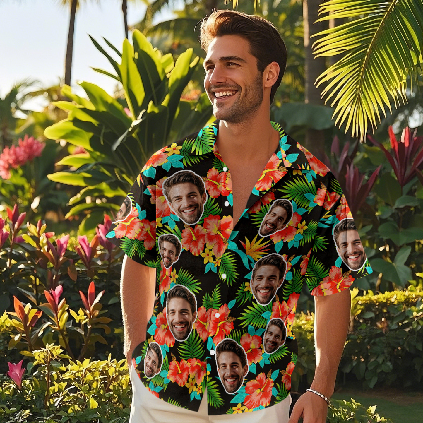 Custom Hawaiian Shirts Face Mens Aloha Shirt Sewing Pattern Hawaiian Shirt Gift for Summer Vibe Holiday - MyFaceSocksAU