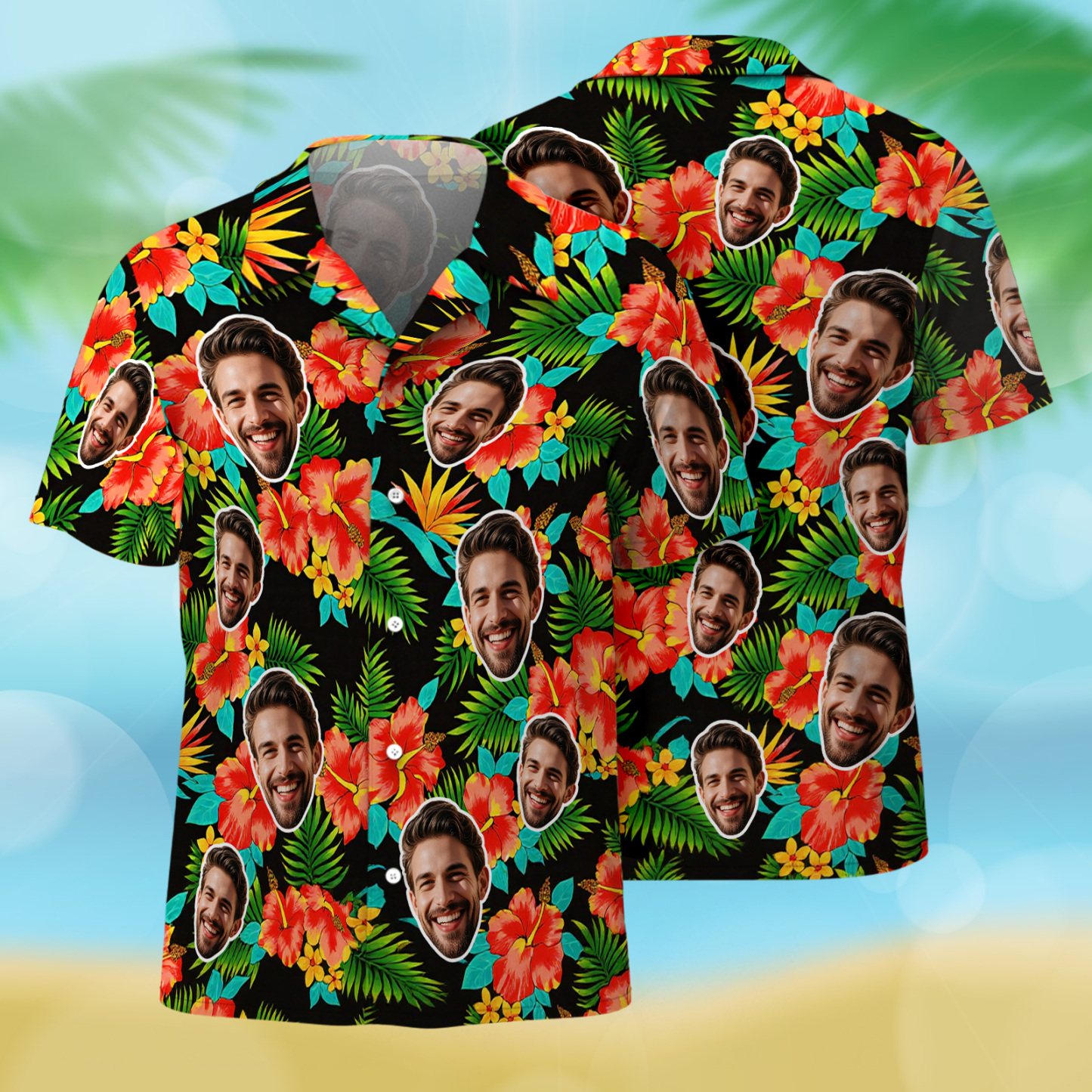 Custom Hawaiian Shirts Face Mens Aloha Shirt Sewing Pattern Hawaiian Shirt Gift for Summer Vibe Holiday - MyFaceSocksAU