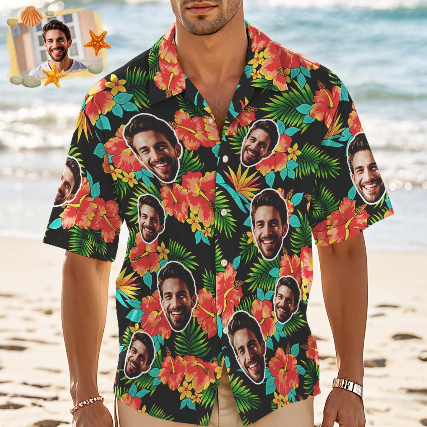 Custom Hawaiian Shirts Face Mens Aloha Shirt Sewing Pattern Hawaiian Shirt Gift for Summer Vibe Holiday - MyFaceSocksAU