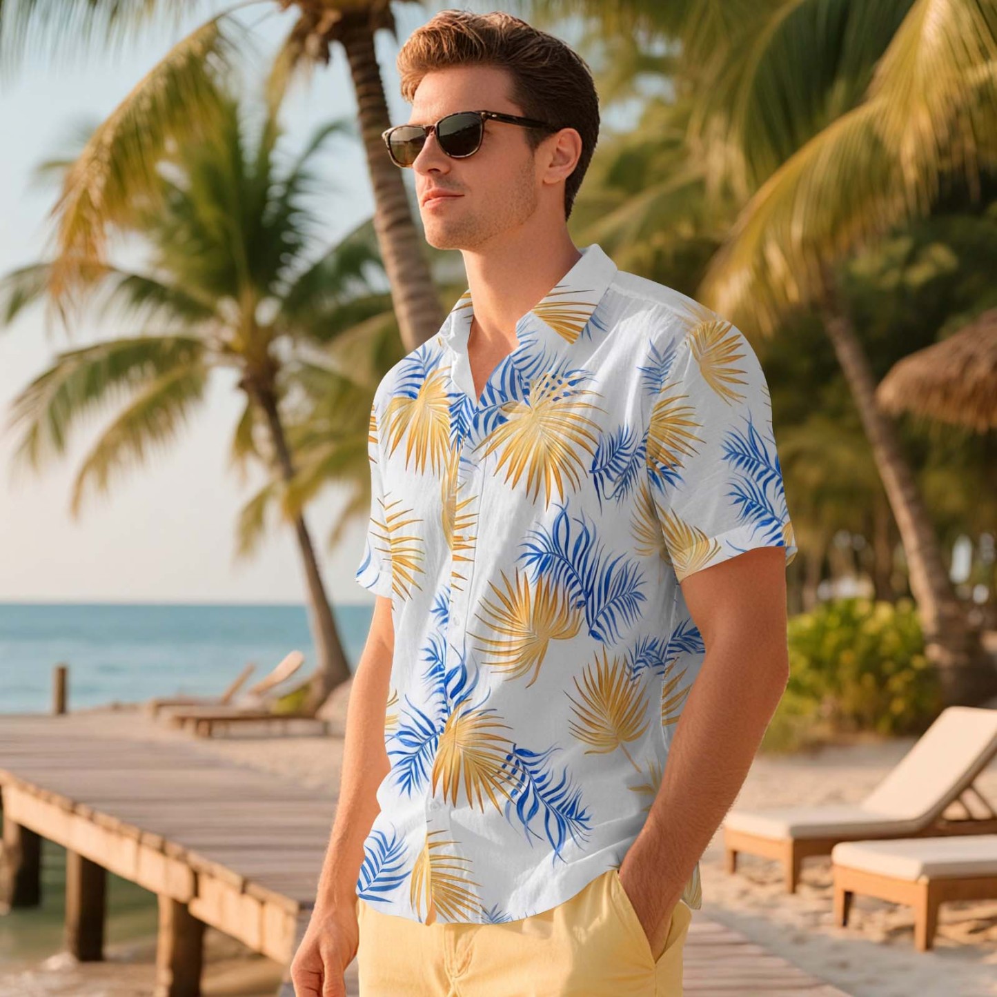 Men Hawaiian Shirts Aloha Lush Tropical Flower Hawaiian Shirt Gift for Summer Vibe Holiday - MyFaceSocksAU