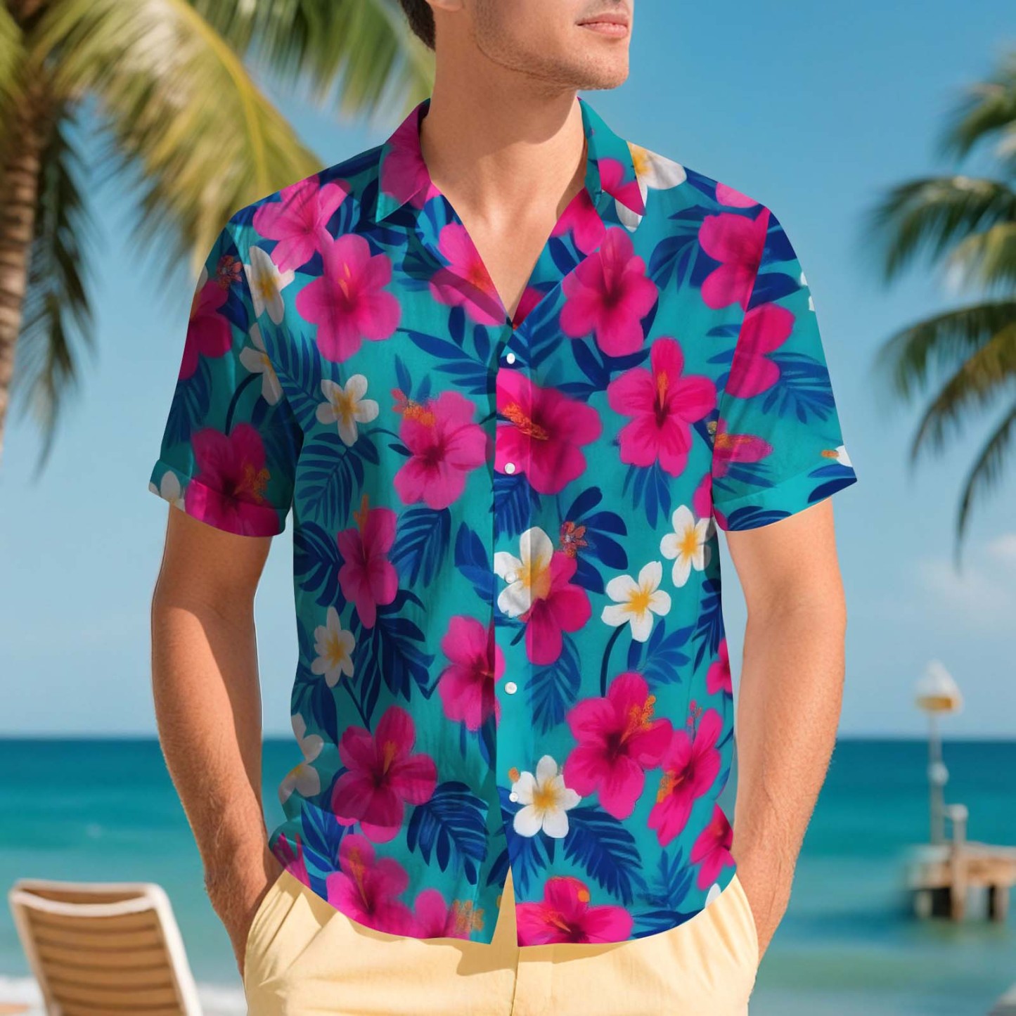 Men Hawaiian Shirts Aloha Lush Tropical Flower Hawaiian Shirt Gift for Summer Vibe Holiday - MyFaceSocksAU