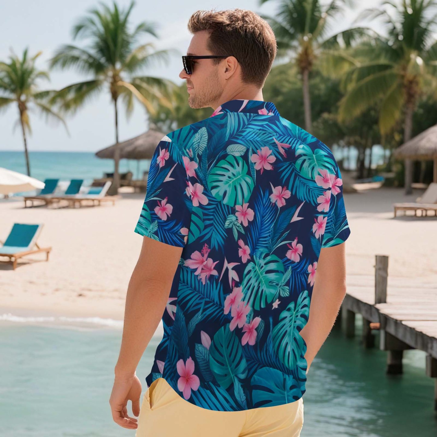 Men Hawaiian Shirts Aloha Lush Tropical Flower Hawaiian Shirt Gift for Summer Vibe Holiday - MyFaceSocksAU