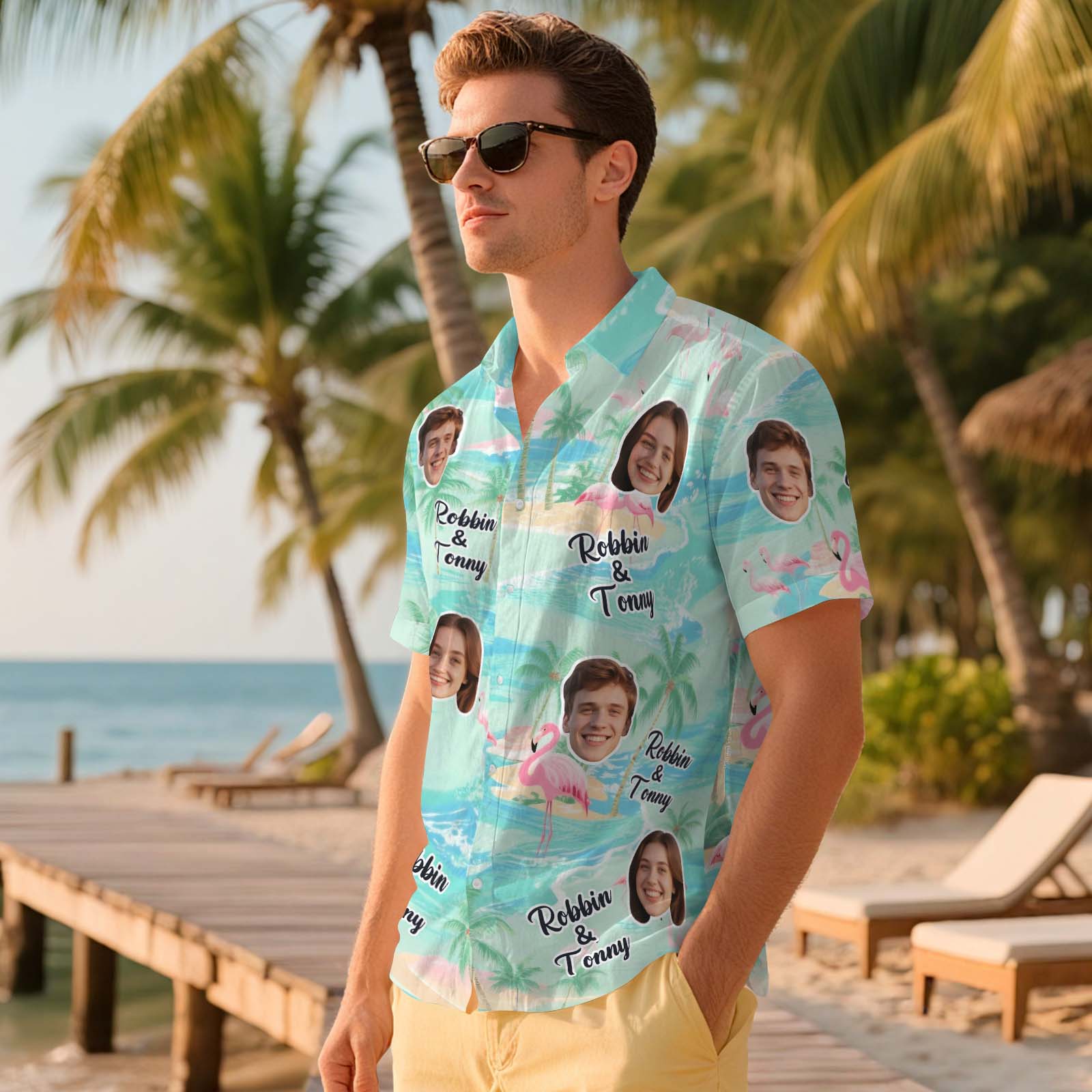 Custom Men Hawaiian Shirts Two Face Shirt Aloha Lush Tropical Foliage Hawaiian Shirt Gift for Summer Vibe Holiday