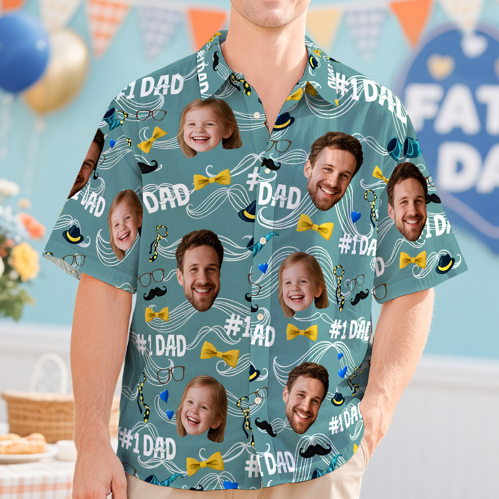 Custom Photo We Love You Dad Hawaiian Shirt Fathers Day Gift - MyFaceSocksAU