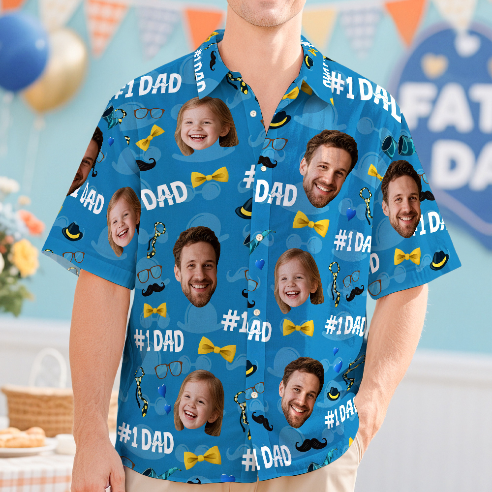 Custom Photo We Love You Dad Hawaiian Shirt Fathers Day Gift - MyFaceSocksAU