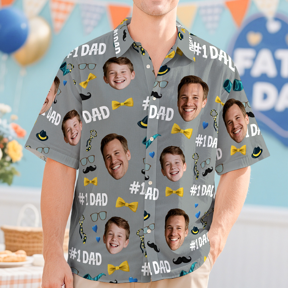 Custom Photo We Love You Dad Hawaiian Shirt Fathers Day Gift - MyFaceSocksAU