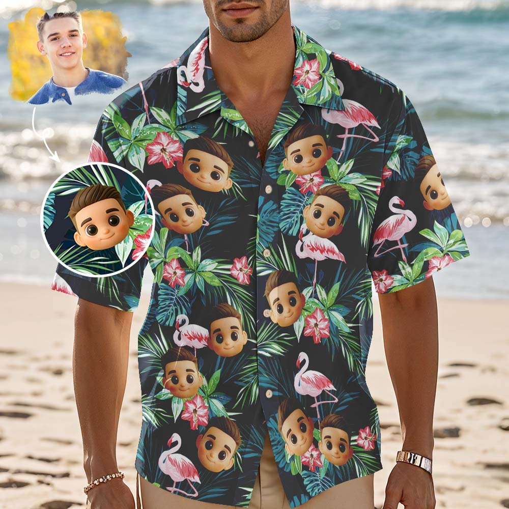 Custom Face Hawaiian Shirt Beer Cartoon Hawaiian Shirt Tropical Style Shirt - MyFaceSocksAU