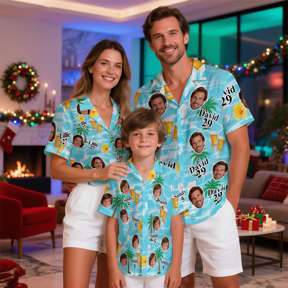 Custom Birthday Age Shirt Personalized Hawaiian Shirt With Face Custom Women Photo Hawaiian Shirt Birthday Party Gift - MyFaceSocksAU