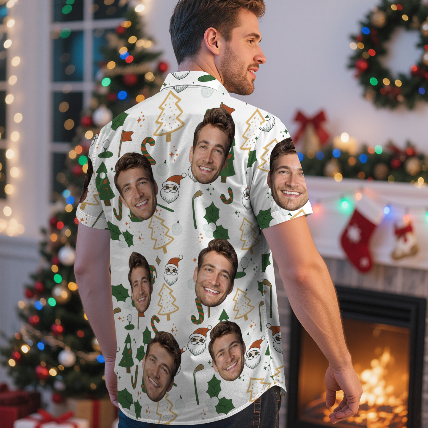 Custom Face Christmas Box Present Hawaiian Shirt Personalized Men Hawaiian Shirt With Face Photo Hawaiian Shirt Christmas Gift - MyFaceSocksAU