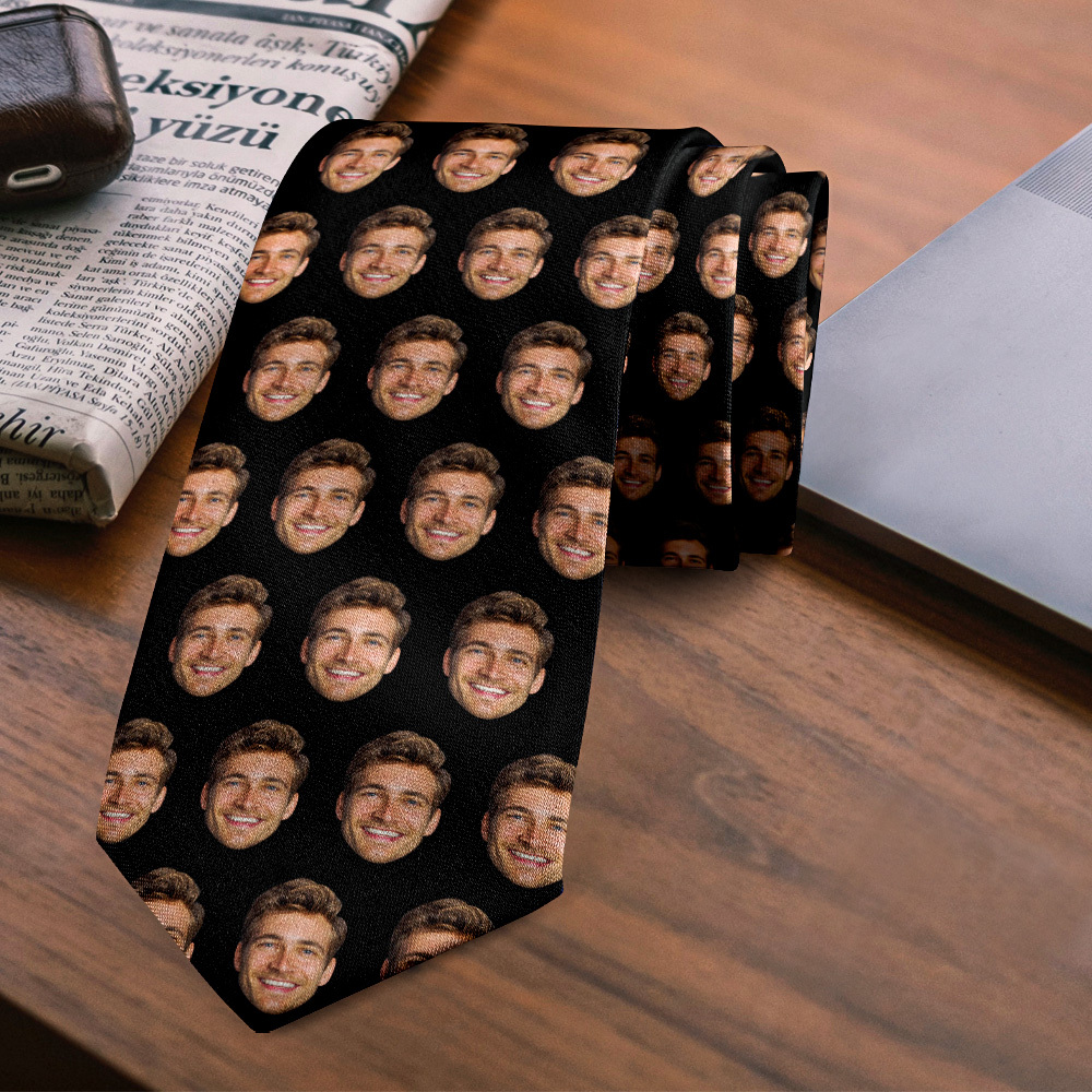 Custom Photo Best Papa Ever Tie Personalized Face And Name Tie Fathers Day Gift For Dad Grandpa - MyFaceSocksAU