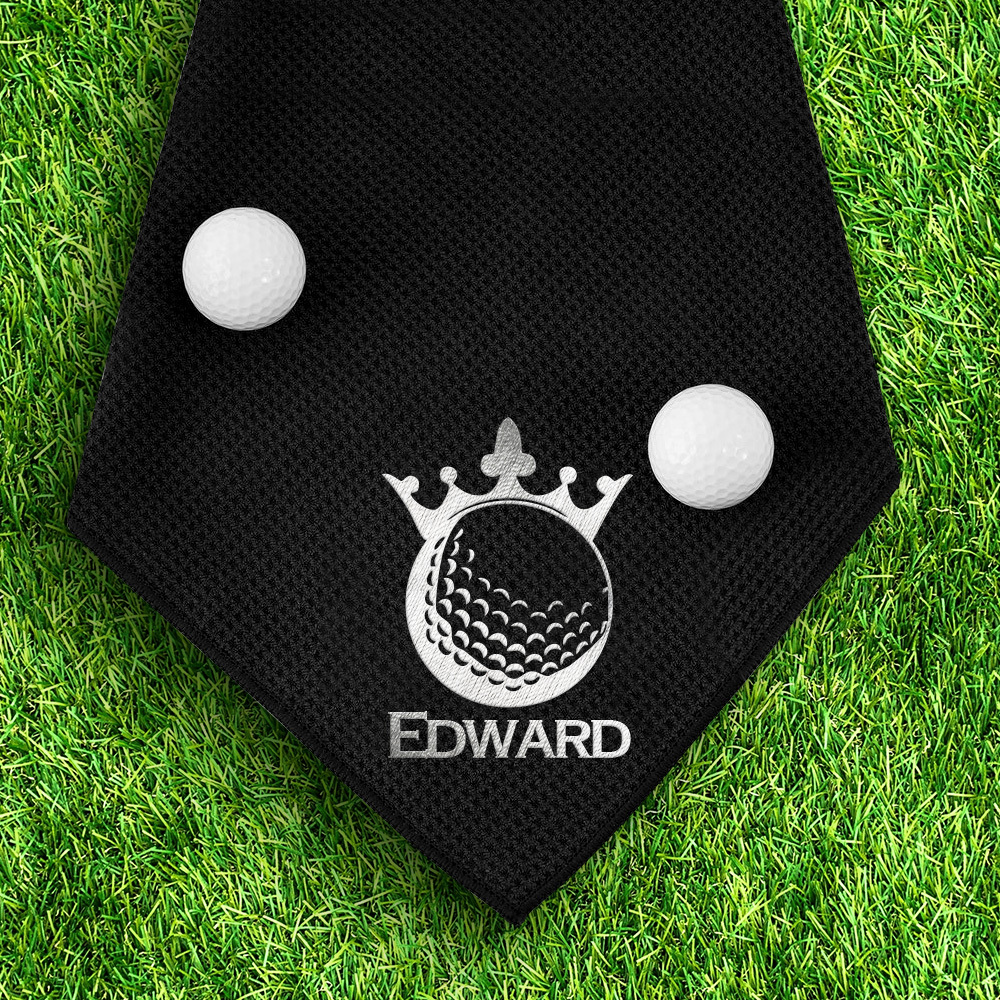 Custom Embroidered Golf Towel Personalized Name Initials Towel, Soft Fiber Sports Towel Gift for Golfers - MyFaceSocksAU