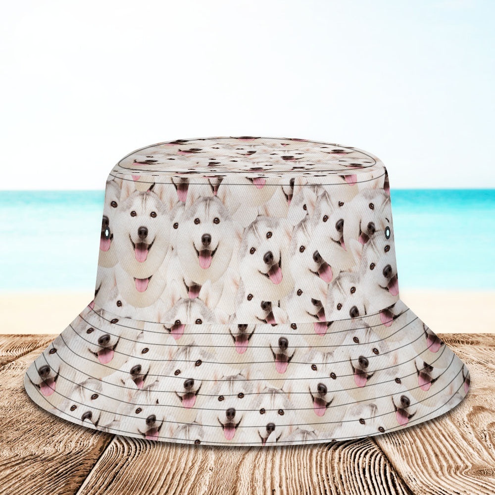 Custom Bucket Hat Unisex Pet Face Mash Bucket Hat Personalize Wide Brim Outdoor Summer Cap Hiking Beach Sports Hats Gift for Lover