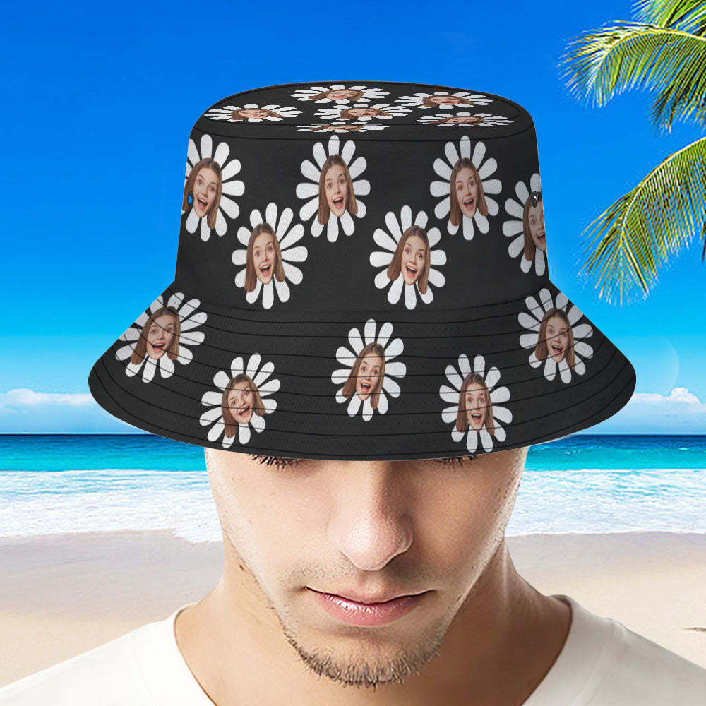 Custom Bucket Hat Unisex Face Bucket Hat Cute Green Small Florals Hat - MyFaceSocksAU