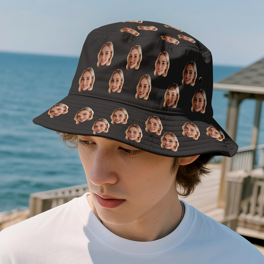 Custom Face Bucket Hat Unisex Face Mash Full Personalized Outdoor Summer Hats Gifts - MyFaceSocksAU