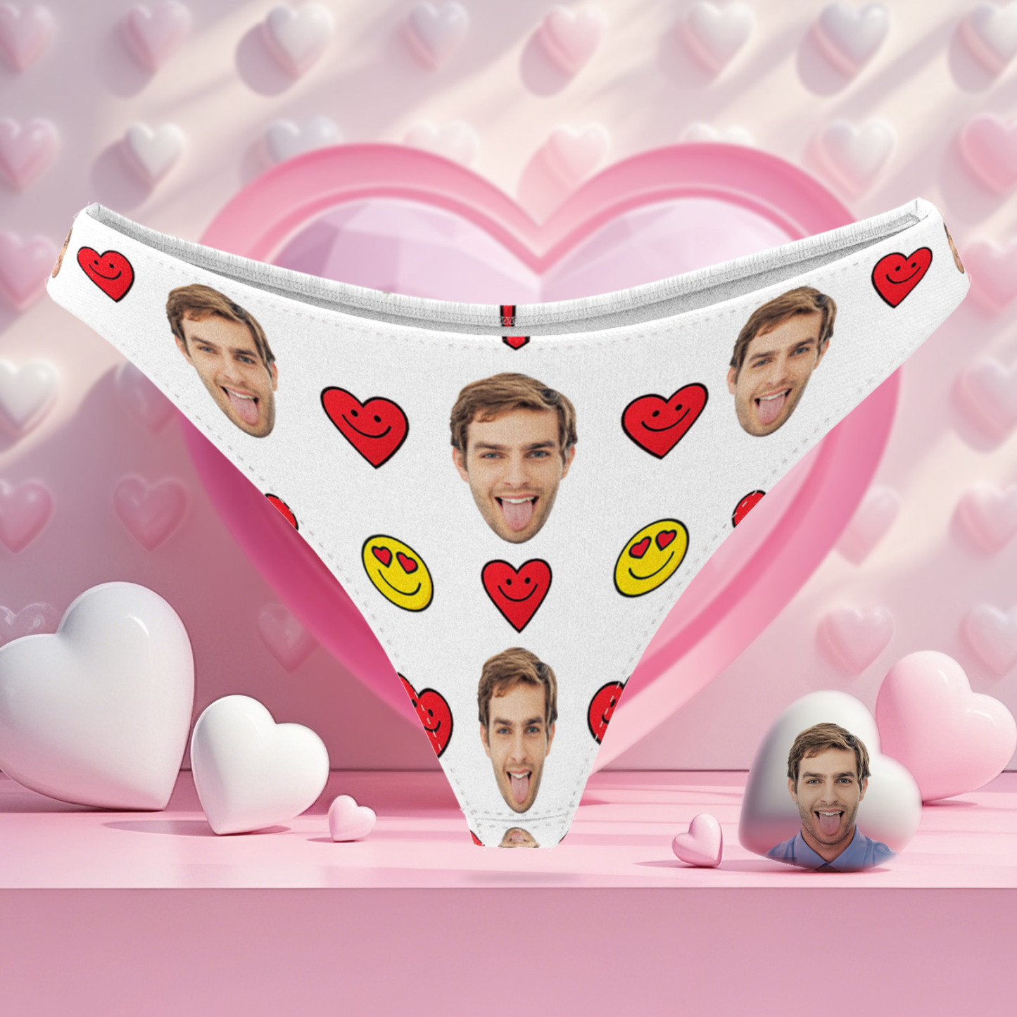 Custom Face Thong Lips Heart Custom Thong Gift for Her Valentine's Gift - MyFaceSocksAU