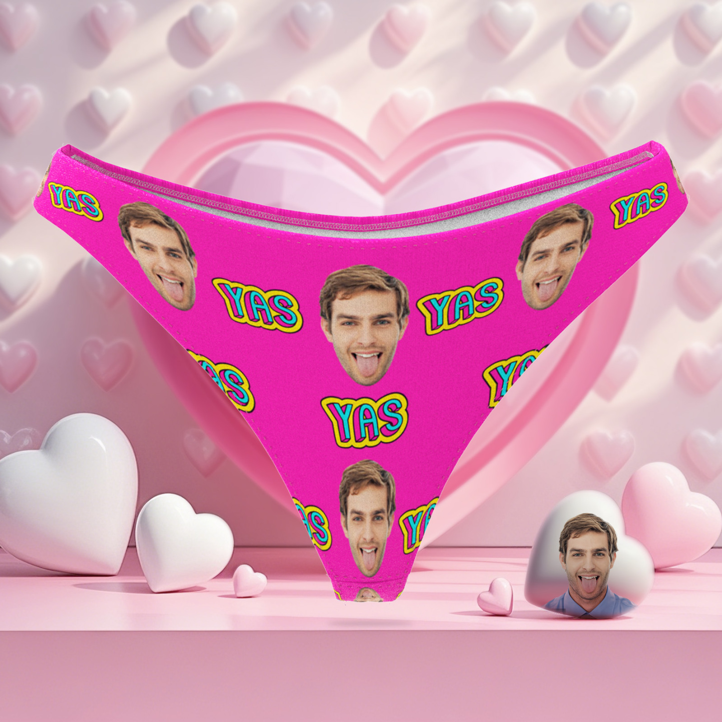 Custom Face Thong Lips Heart Custom Thong Gift for Her Valentine's Gift - MyFaceSocksAU