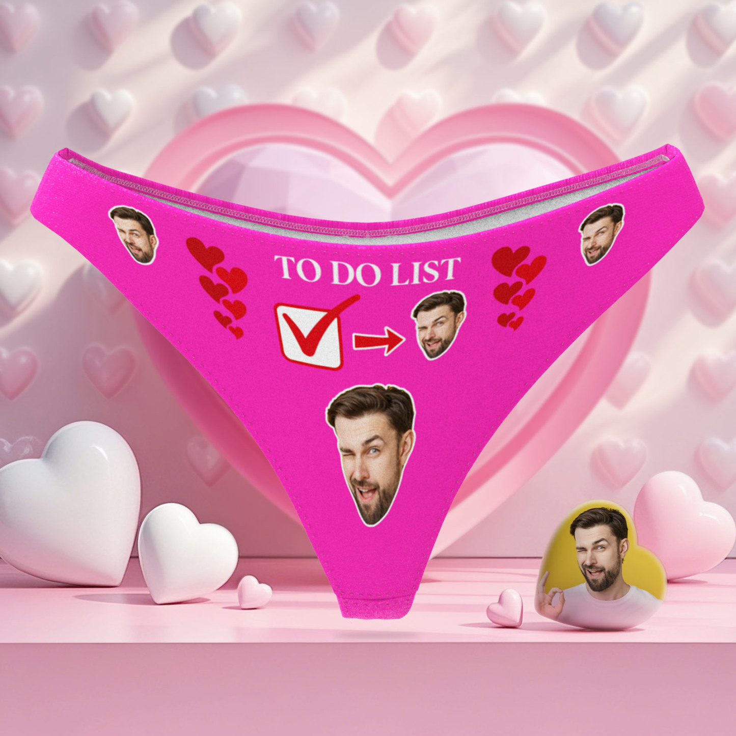 Personalize Face Thong Todolist Custom Thong Gift for Her Valentine's Gift - MyFaceSocksAU