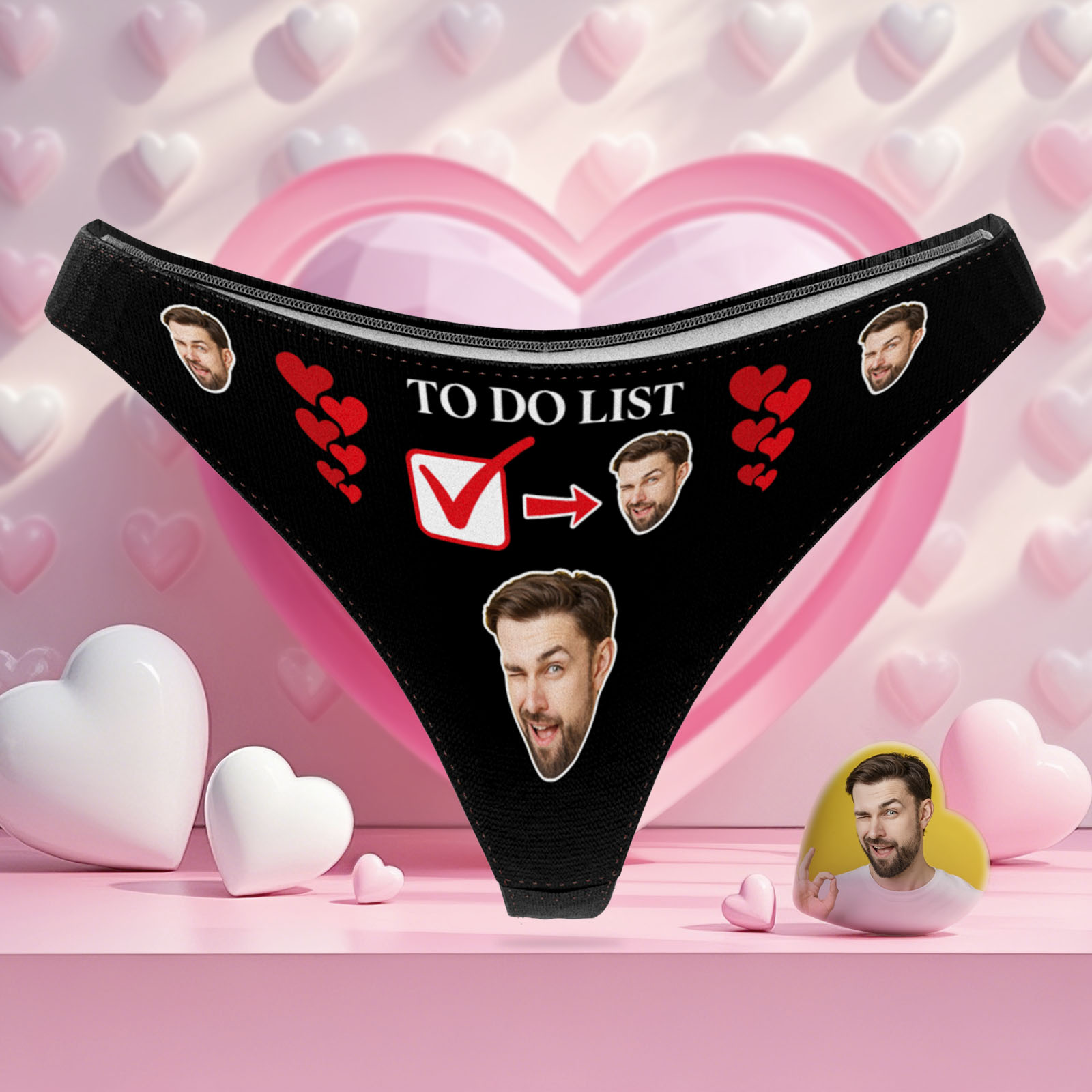 Personalize Face Thong Todolist Custom Thong Gift for Her Valentine's Gift