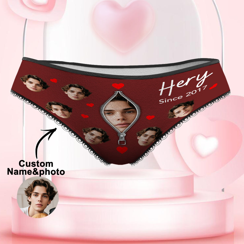 Custom Face Underwear Personalized Funny Panties Valentine's Day Gifts For Women - MyFaceSocksAU