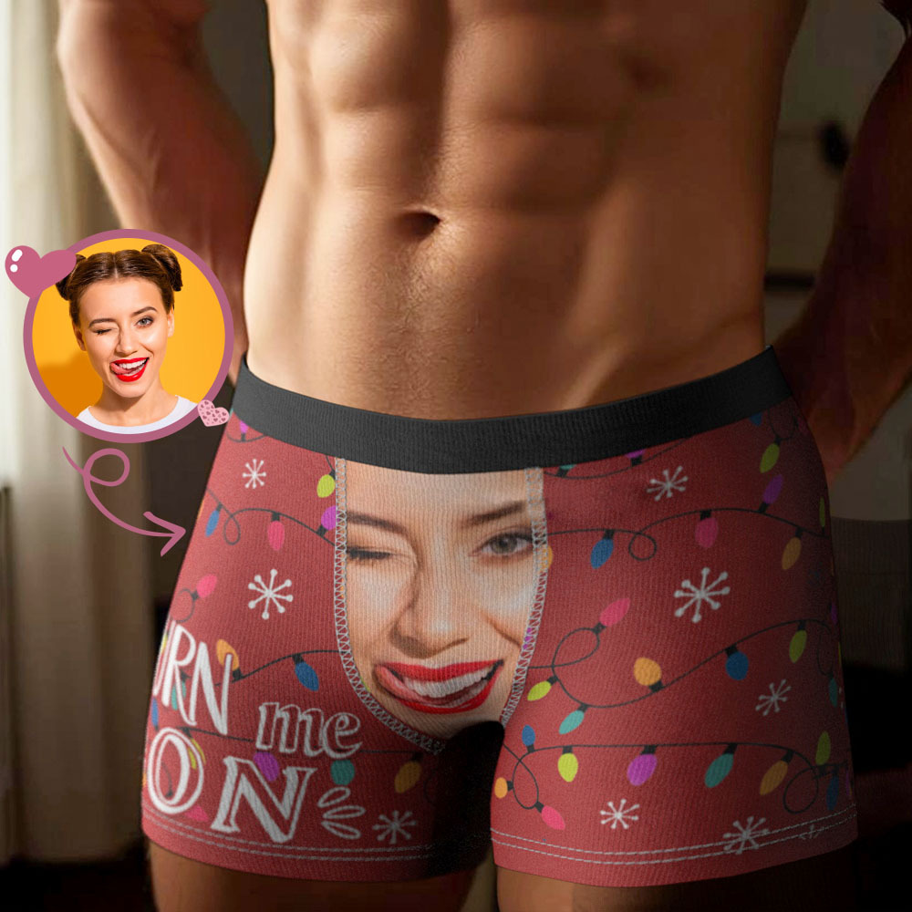 Custom Face Boxer Shorts Men's Face Underwear Jingle MY BELLS FOR A White Christmas Boxer Gift - MyFaceSocksAU