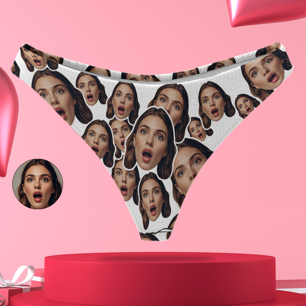 Personalize Face Thong Mash Photo Panties Funny Underwear Briefs Valentine Gift For Her