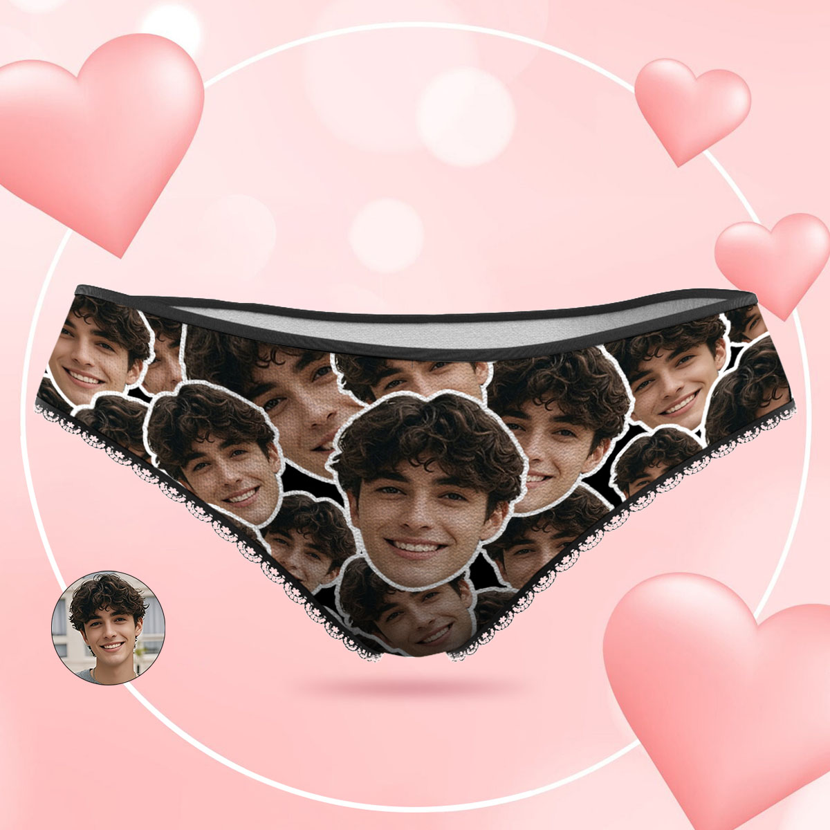 Custom White Face Mash Photo Panties Funny Underwear Briefs Valentine Gift For Her