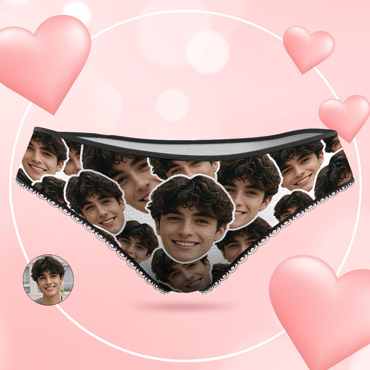Custom White Face Mash Photo Panties Funny Underwear Briefs Valentine Gift For Her