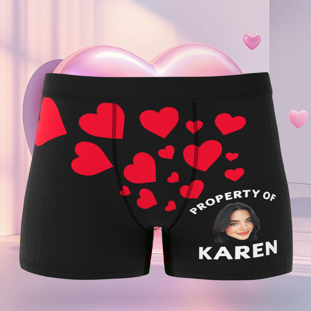 Custom Face Men's Boxer Love And Lips Underwear Gifts for Husband Boxer Gift Idea - MyFaceSocksAU