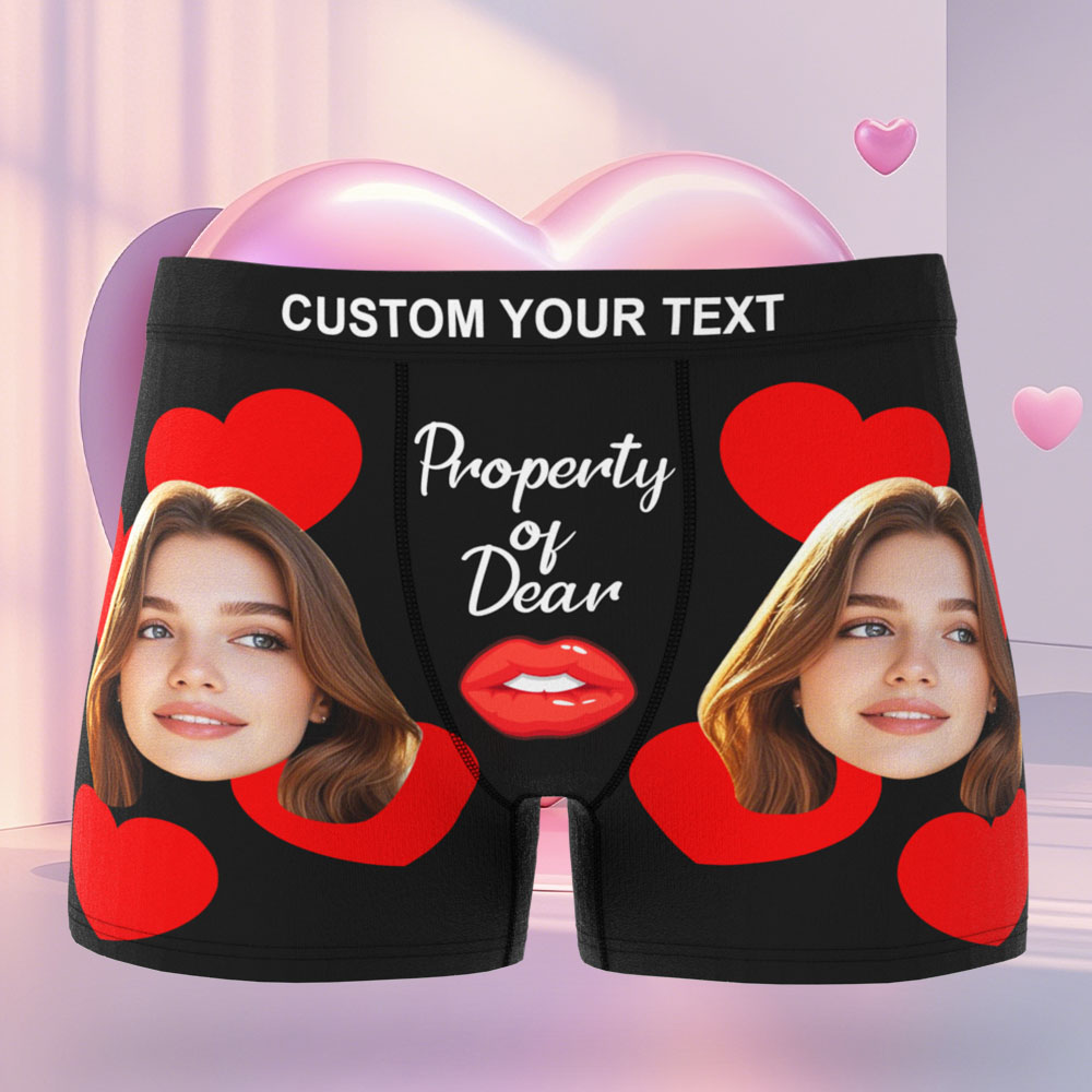 Men's Customized Face Boxer Personalised Photo Boxer Underwear For Husband Boyfriend