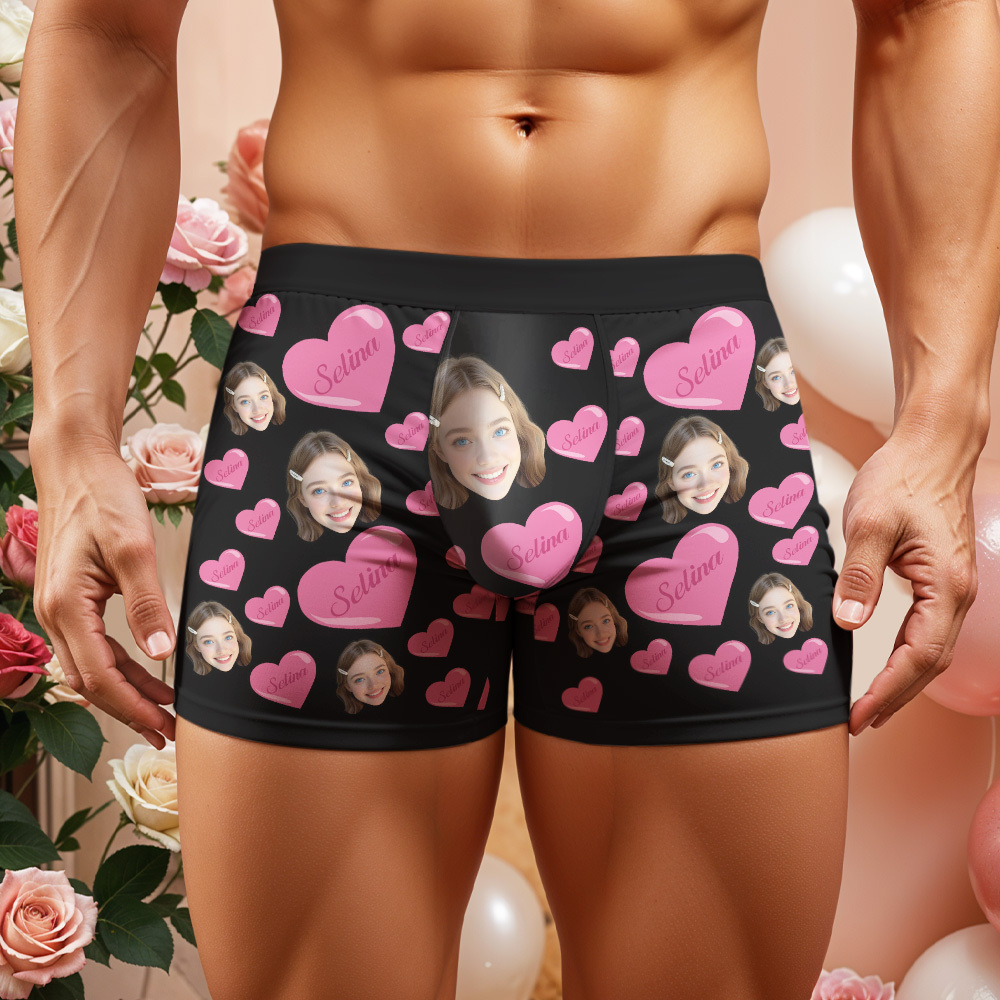 Custom Men's Boxer Face Underwear Personalized Be Mine Boxer Gift For Couple Valentines Gift - MyFaceSocksAU