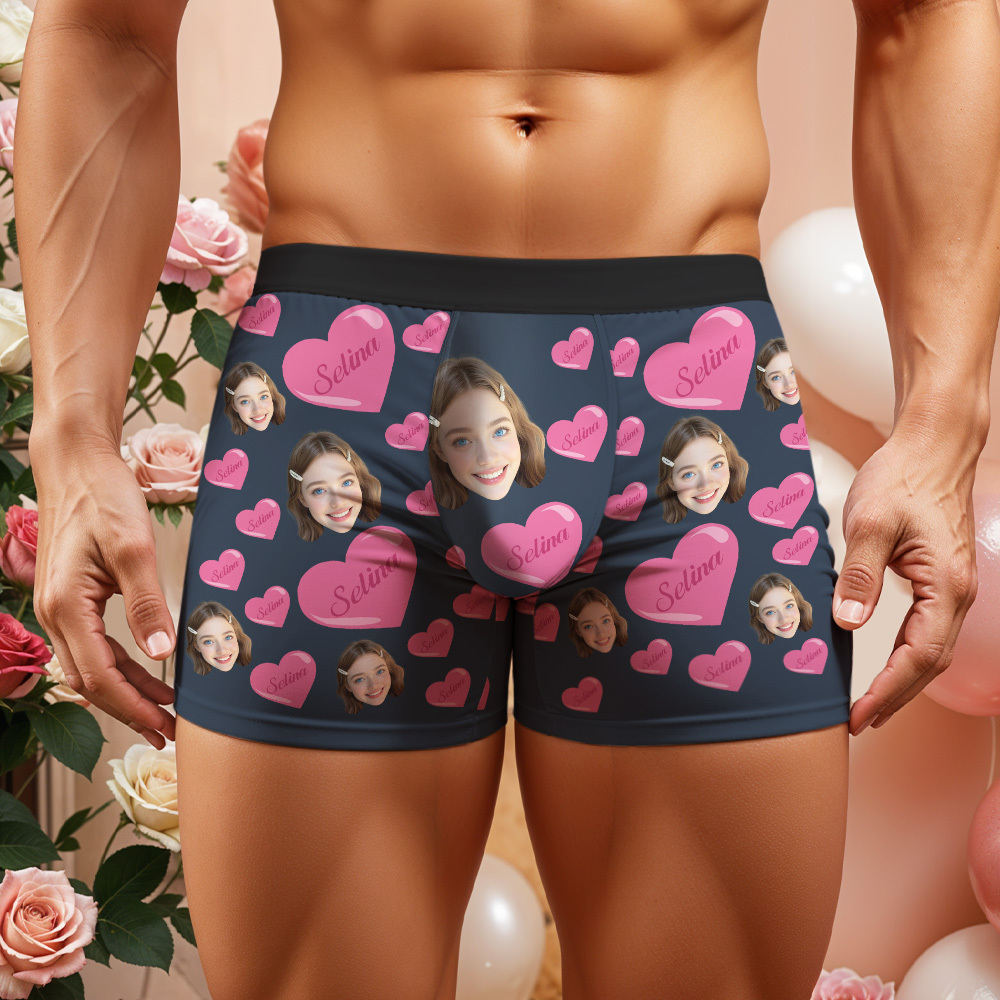 Custom Men's Boxer Face Underwear Personalized Be Mine Boxer Gift For Couple Valentines Gift - MyFaceSocksAU