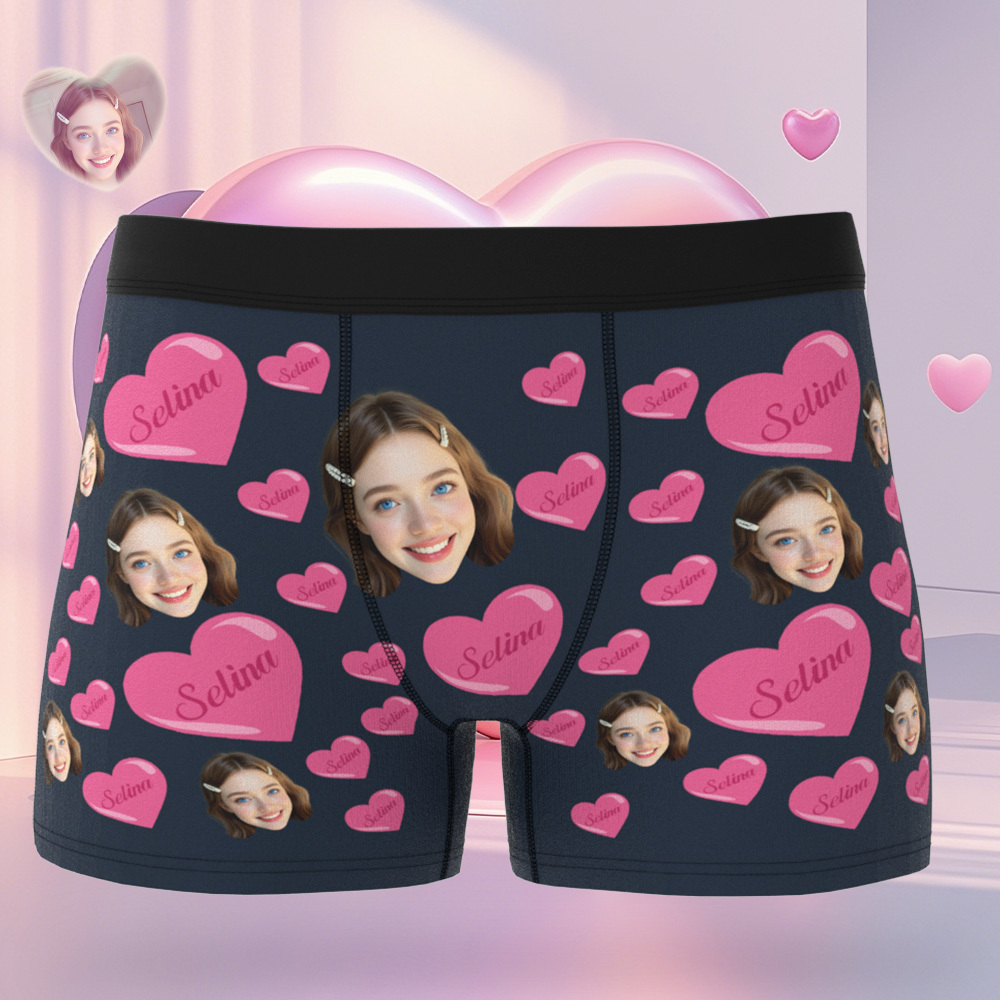 Custom Men's Boxer Face Underwear Personalized Be Mine Boxer Gift For Couple Valentines Gift - MyFaceSocksAU