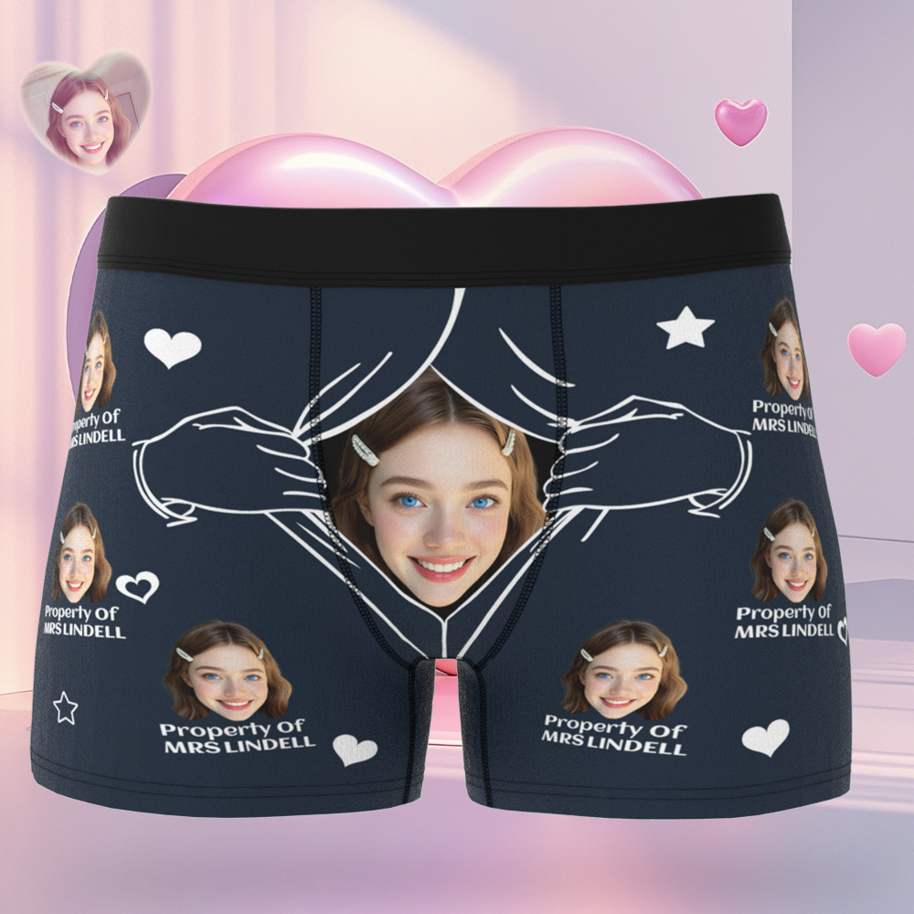 Custom Face Men's Boxer Underwear Personalized  Photo Funny Property Of Men's Boxer Briefs - MyFaceSocksAU