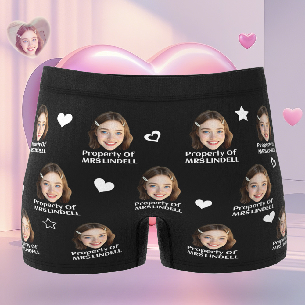 Custom Face Men's Boxer Underwear Personalized  Photo Funny Property Of Men's Boxer Briefs - MyFaceSocksAU