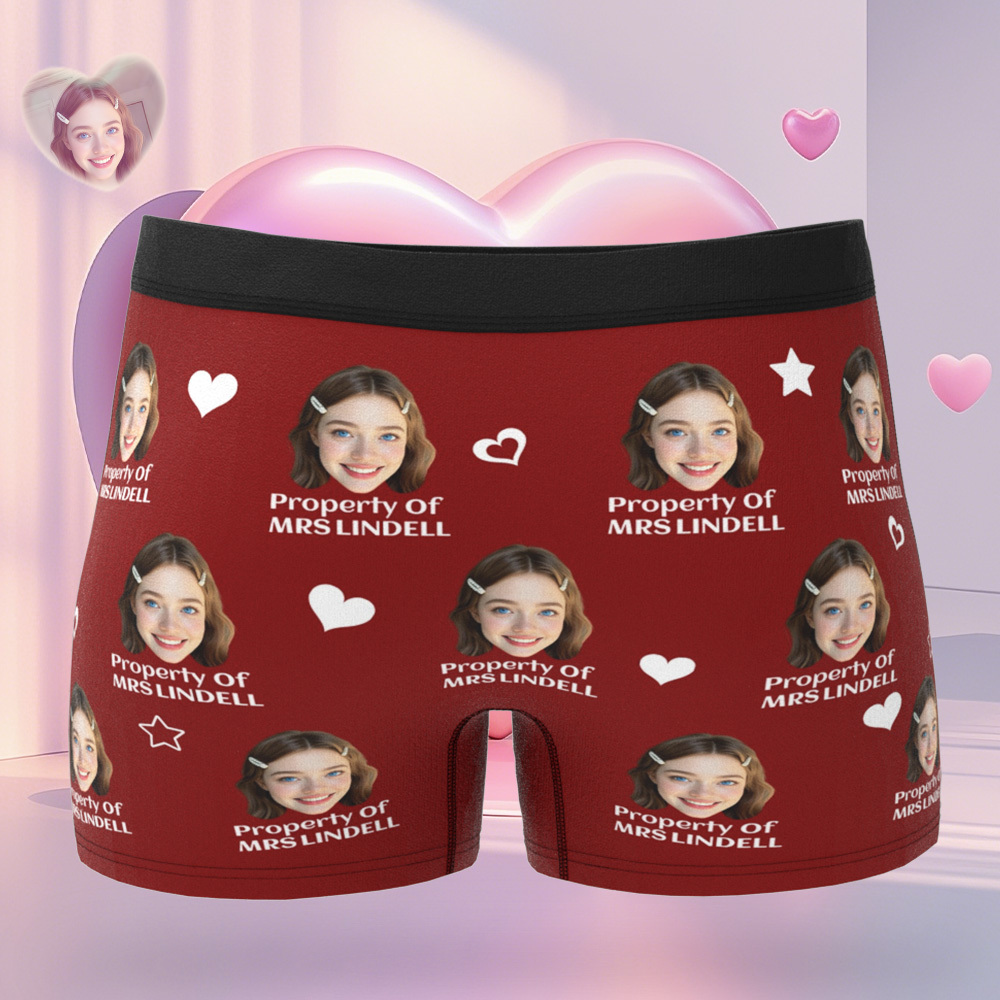 Custom Face Men's Boxer Underwear Personalized  Photo Funny Property Of Men's Boxer Briefs - MyFaceSocksAU