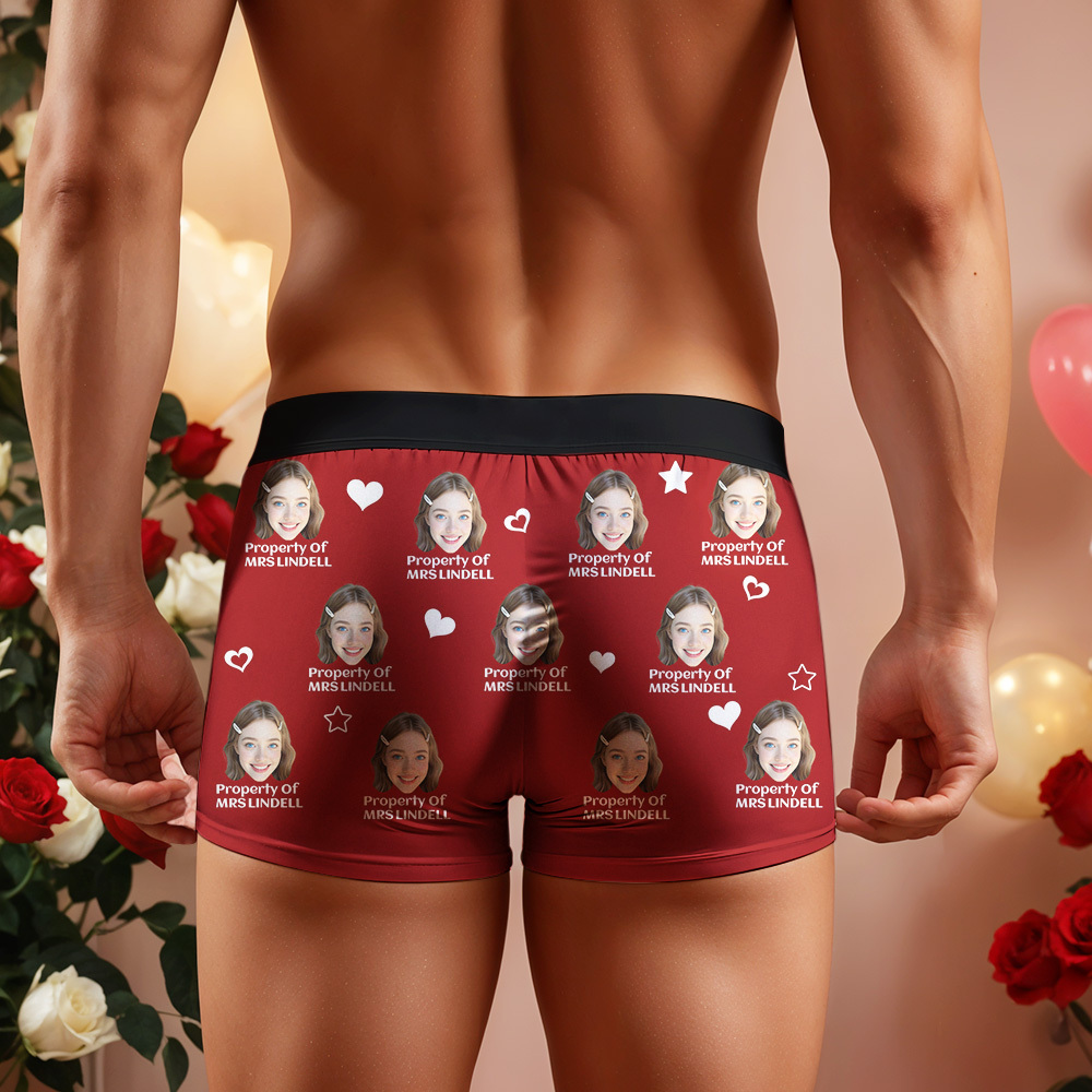 Custom Face Men's Boxer Underwear Personalized  Photo Funny Property Of Men's Boxer Briefs - MyFaceSocksAU