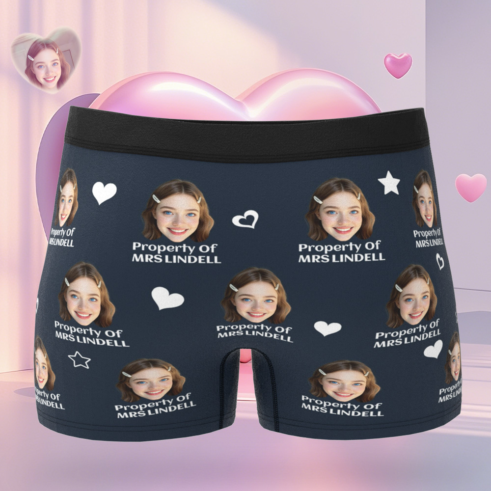 Custom Face Men's Boxer Underwear Personalized  Photo Funny Property Of Men's Boxer Briefs - MyFaceSocksAU