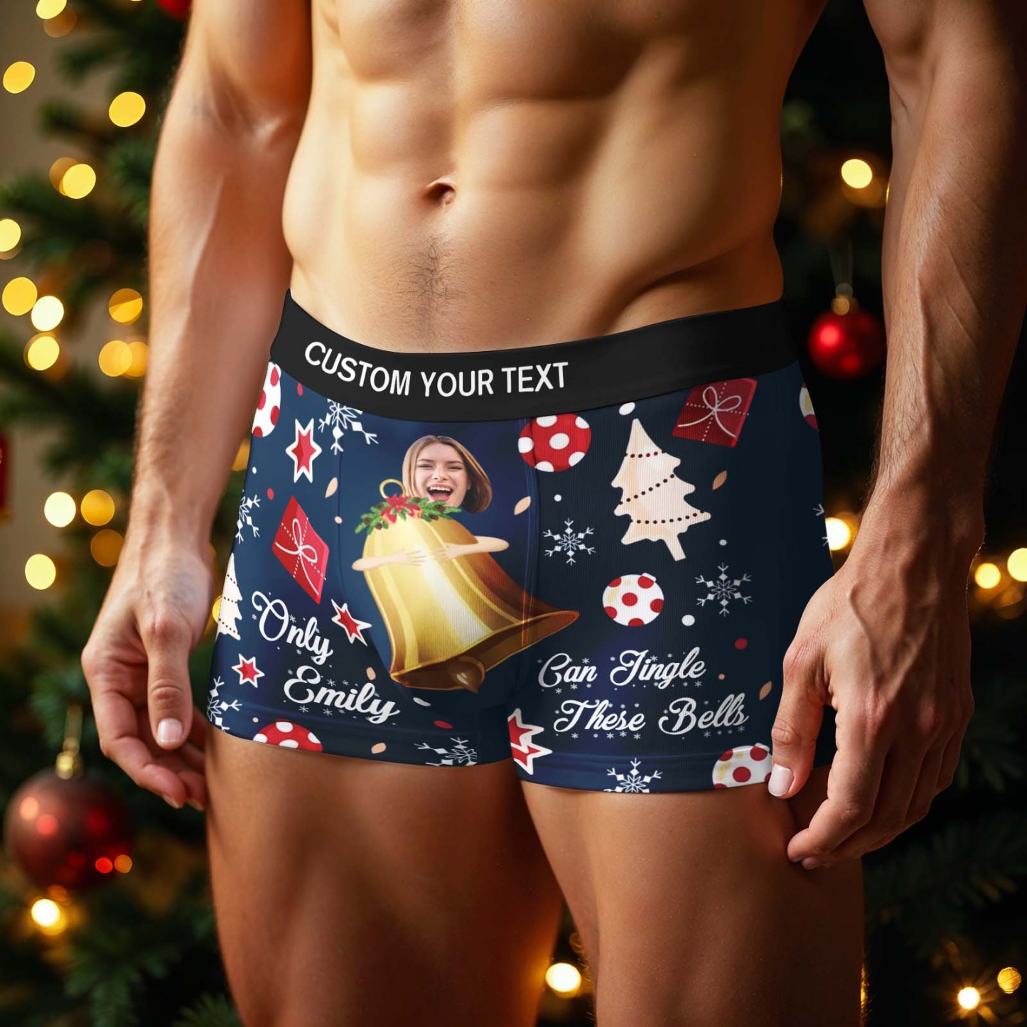 Personalized Face Boxer Men Underwear Christmas Gift Only Can Jingle My Bells Personalized Photo Funny Face Men Boxer Gift - MyFaceSocksAU