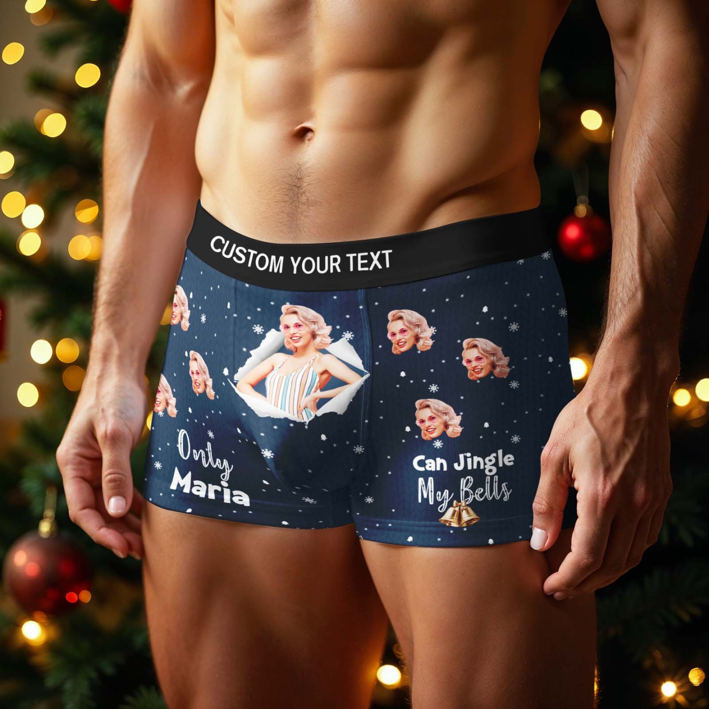 Personalized Face Boxer Men Underwear Christmas Gift Only Can Jingle My Bells Personalized Photo Funny Face Men Boxer Gift - MyFaceSocksAU
