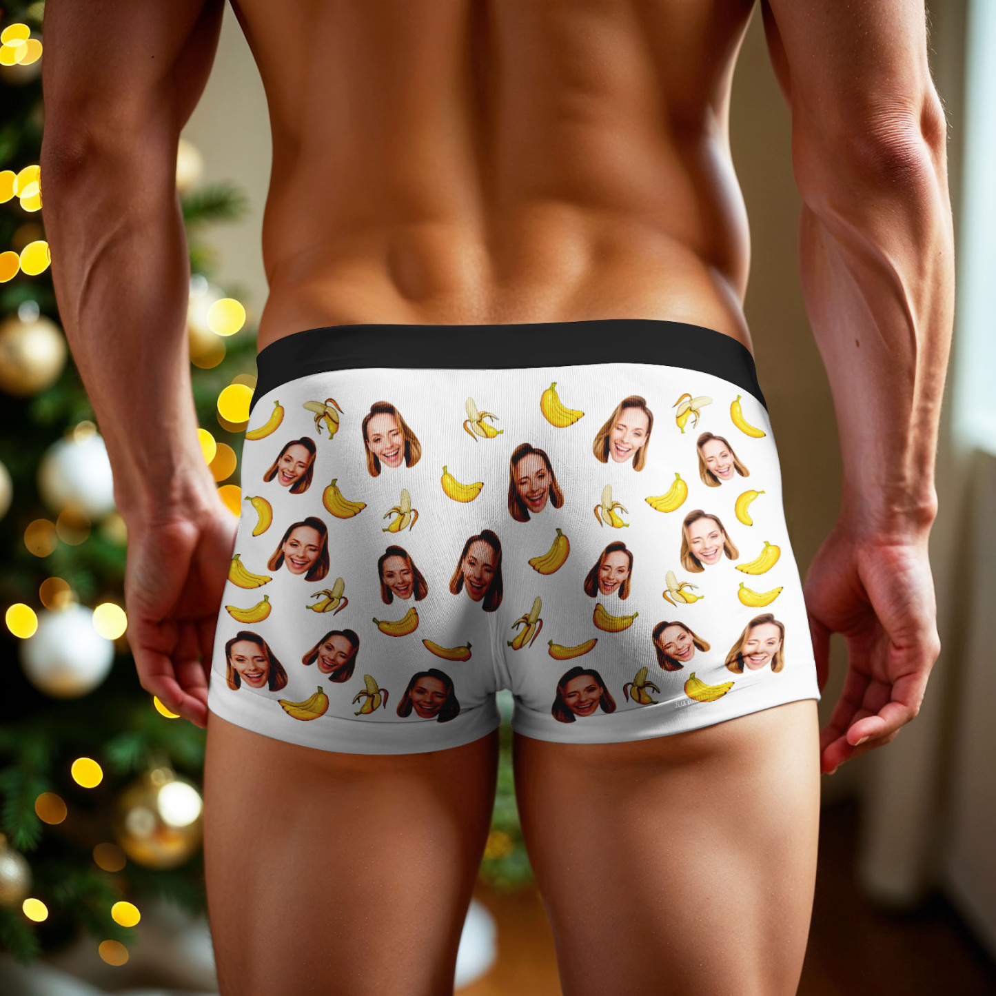 Custom Face Boxer Men Underwear Santa Gift Emily Can Eat These Bananas Personalized Photo Funny Christmas Men Boxer Gift - MyFaceSocksAU