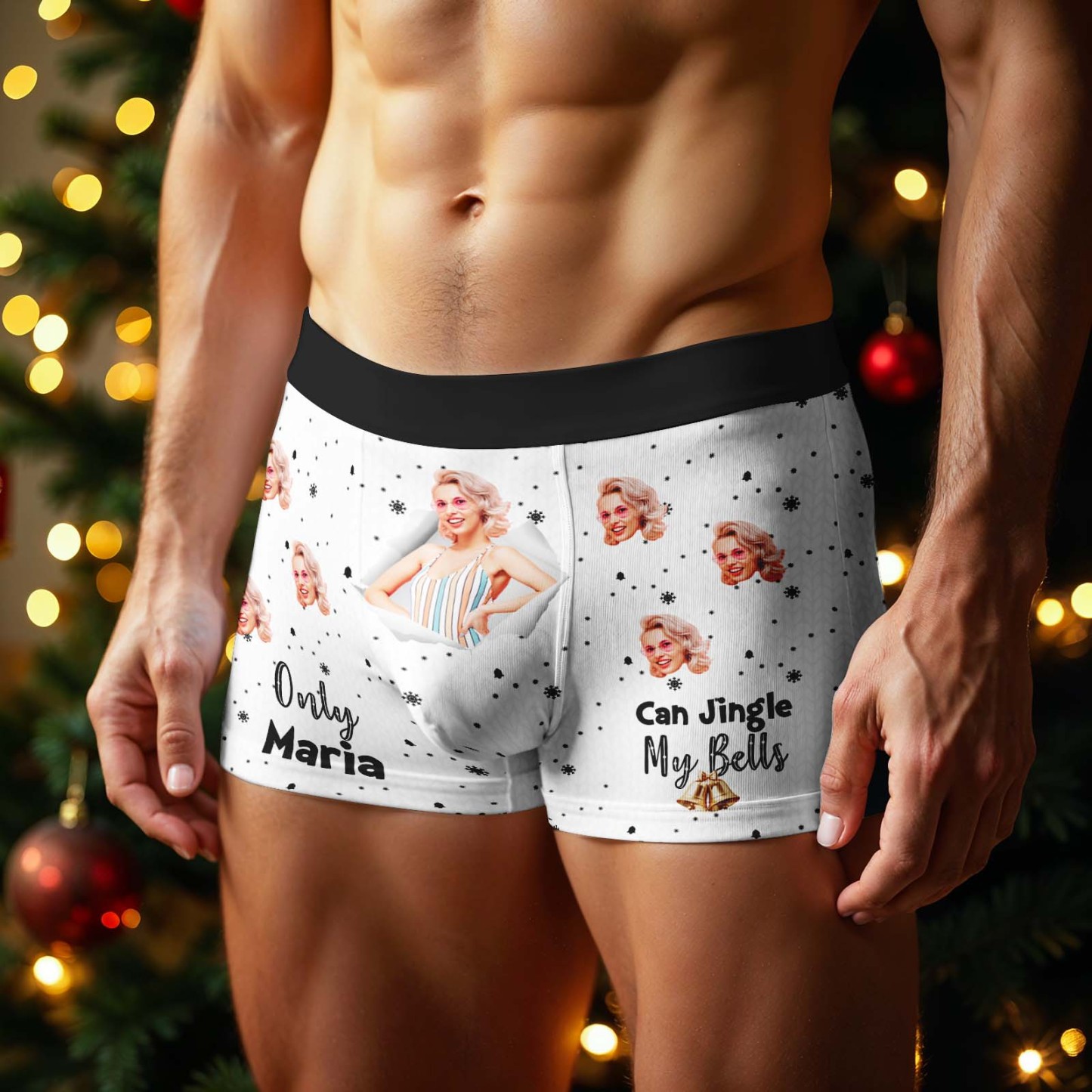 Personalized Face Boxer Men Underwear Christmas Gift Only Can Jingle My Bells Bananas Personalized Photo Funny Men Boxer Gift - MyFaceSocksAU