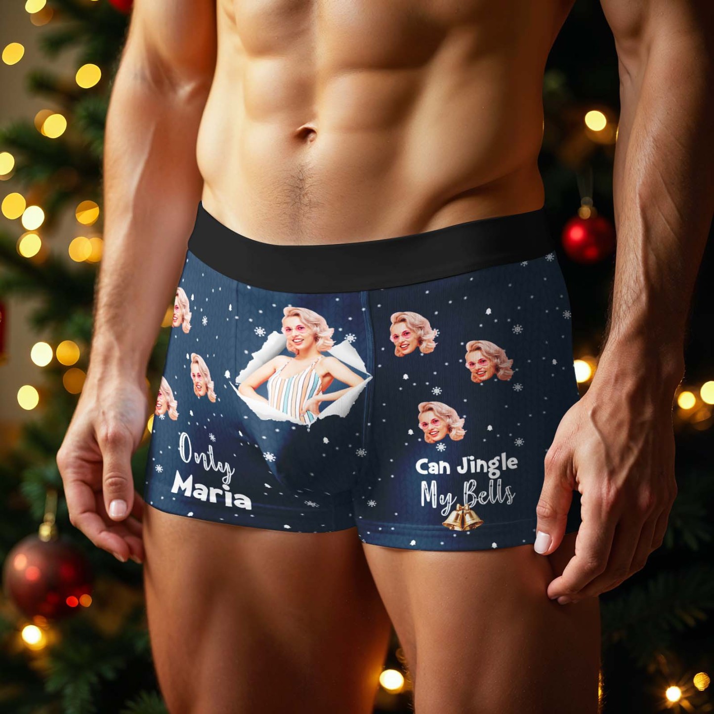 Personalized Face Boxer Men Underwear Christmas Gift Only Can Jingle My Bells Personalized Photo Funny Face Men Boxer Gift - MyFaceSocksAU