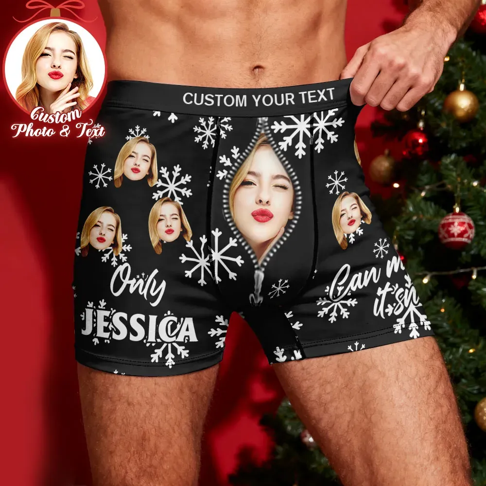 Personalized Face Boxer Men Underwear Christmas Gift Only Can Jingle My Bells Personalized Photo Funny Face Men Boxer Gift - MyFaceSocksAU